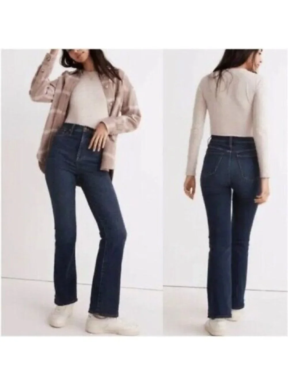 Madewell Skinny Flare high rise Blue Jeans Carleton Dark Wash NG357 size 24